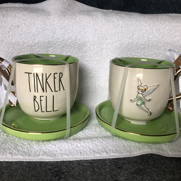 NWT Rae Dunn Disney Tinker Bell Tinkerbell Extra Large Cup and Saucer - Picture 1 of 5